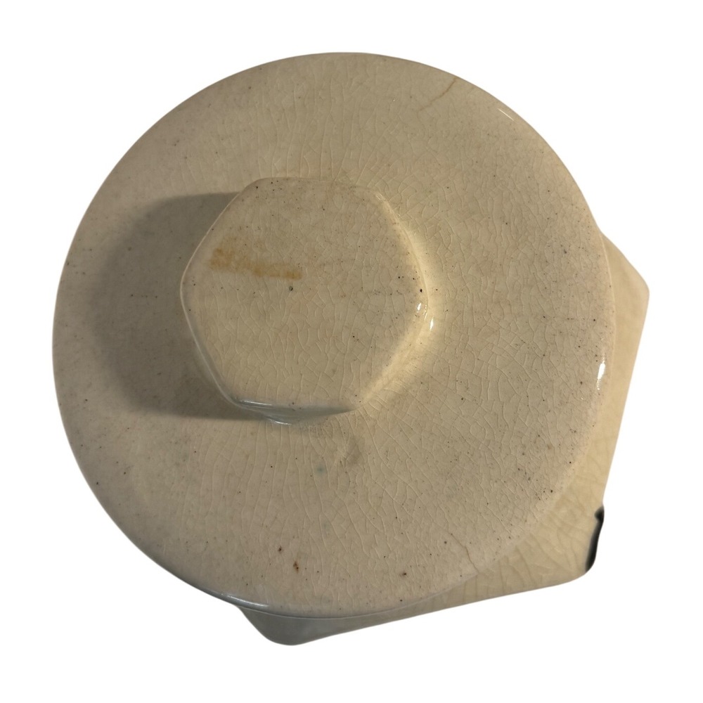 Vintage Ceramic Cookie Jar Kitchen Canister with Lid Beige Crackle Glaze - Picture 2 of 6
